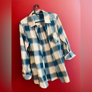 Plaid cotton shirt, size Medium